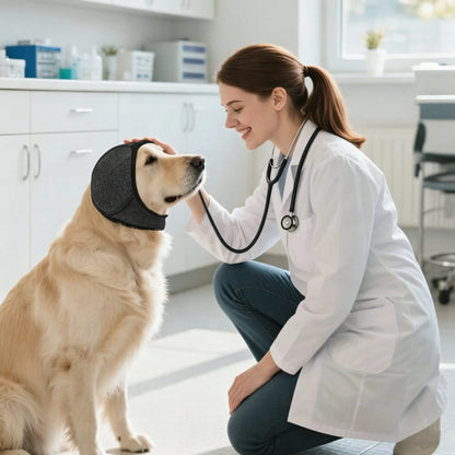 Dog Ears Cover, Dog Ear Muffs Noise Protection, Adjustable No Shake Ear Wrap Comfortable Quiet Dogs Calming Hood Blow,Doggy Head Warp Ear Protection for Hematoma Fireworks Bath Swim Blow