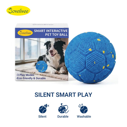 Sovelivee Interactive Dog Chew Toy Ball - 2026 Soccer Fest Edition Self-Moving Interactive Moving Ball, USB Rechargeable, Durable, Squeaky, for Dogs (Guards Fun When You'Re Away), Chew Toy Balls, Self-Moving Balls