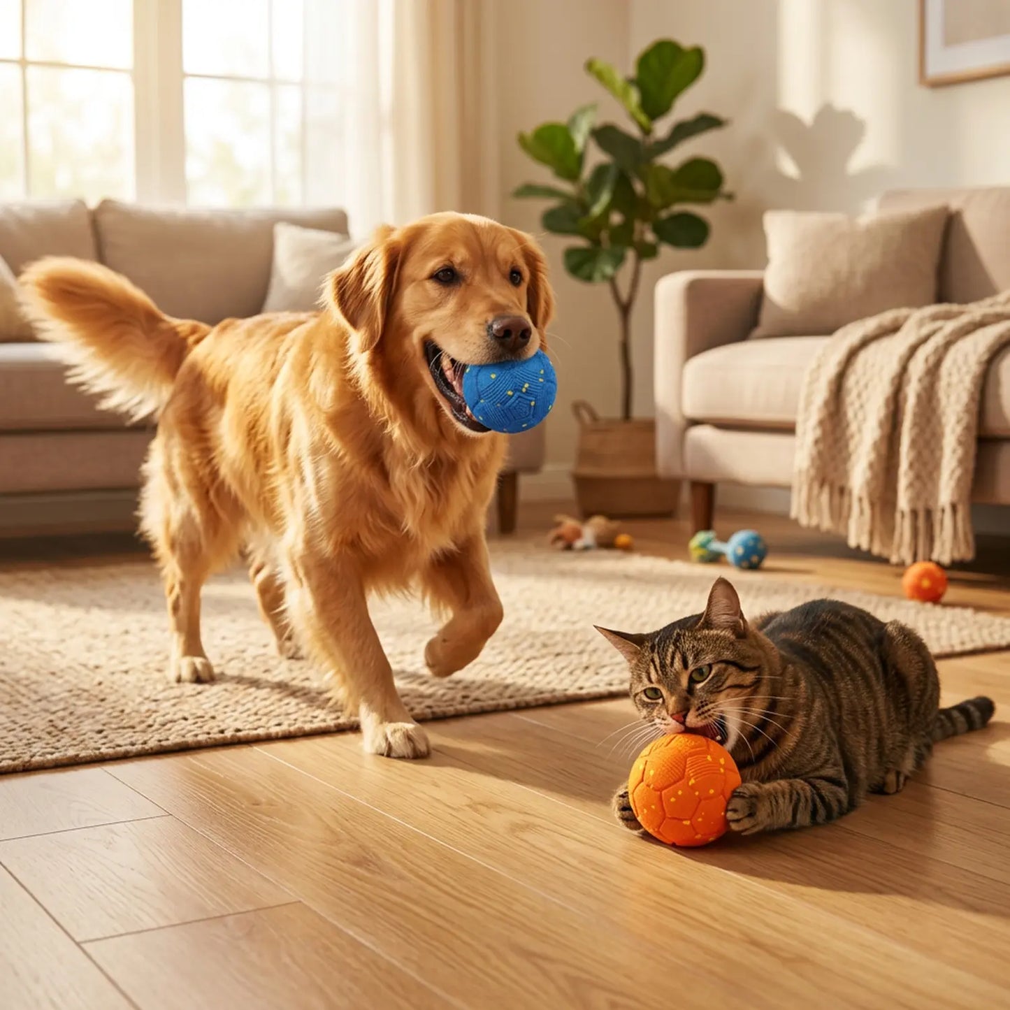 Sovelivee Interactive Dog Chew Toy Ball - 2026 Soccer Fest Edition Self-Moving Interactive Moving Ball, USB Rechargeable, Durable, Squeaky, for Dogs (Guards Fun When You'Re Away), Chew Toy Balls, Self-Moving Balls