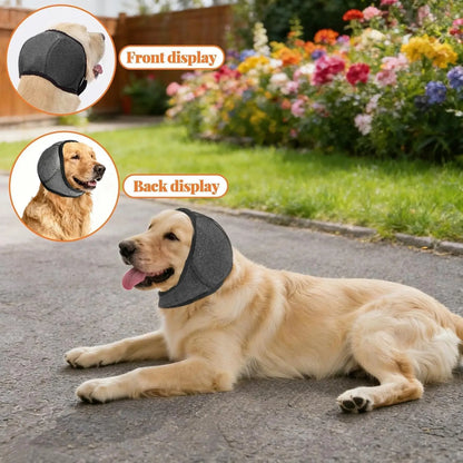 Dog Ears Cover, Dog Ear Muffs Noise Protection, Adjustable No Shake Ear Wrap Comfortable Quiet Dogs Calming Hood Blow,Doggy Head Warp Ear Protection for Hematoma Fireworks Bath Swim Blow