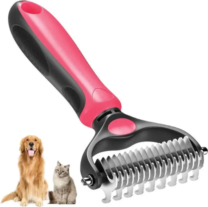 Universal Pet Detangling Comb for Dogs Grooming Tool Double-Sided Stainless Steel for Coat Care & Shedding Removal Easy to Use Essential Grooming Roller Hair Portable Outdoorfun Cat Groomer Tools Poodle Brush