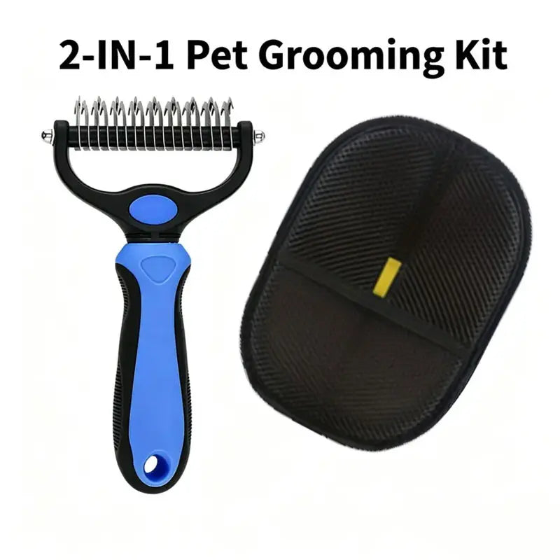 Universal Pet Detangling Comb for Dogs Grooming Tool Double-Sided Stainless Steel for Coat Care & Shedding Removal Easy to Use Essential Grooming Roller Hair Portable Outdoorfun Cat Groomer Tools Poodle Brush