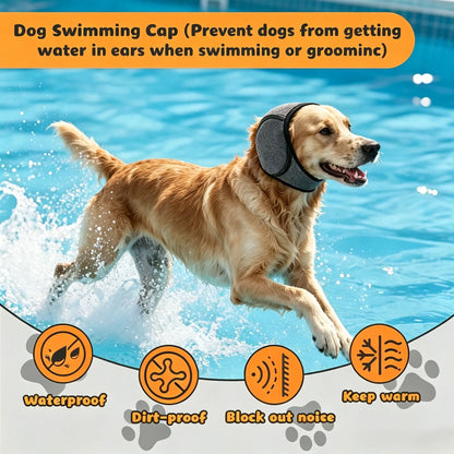 Dog Ears Cover, Dog Ear Muffs Noise Protection, Adjustable No Shake Ear Wrap Comfortable Quiet Dogs Calming Hood Blow,Doggy Head Warp Ear Protection for Hematoma Fireworks Bath Swim Blow