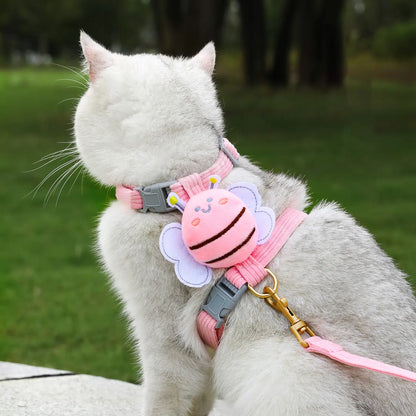 Ihubei Cute Cat Bee Harness & Leash Set - Escape Proof, Adorable, Soft Comfortable, Lightweight Pet Walking Harness- Sturdy Lock Anti-Breaking Not Strangling Stress Free for Safe Walks Collars for Small Medium Large Cats