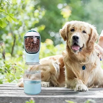 Dog Water Bottle with Food Container, Travelpuppy Water Bowl, Portable Pet Dispenser,Dog Stuff Accessories Items, Automaticfeeder Feeding, Puppy Essentials Necessitiesfor Yorkie Chihuahua Cat Walking and Hiking
